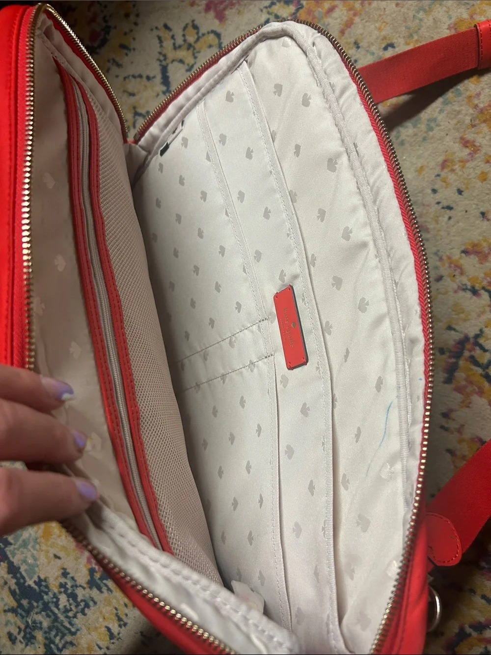 kate spade Red Nylon Crossbody Laptop Bag